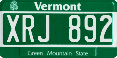 VT license plate XRJ892