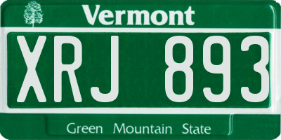 VT license plate XRJ893