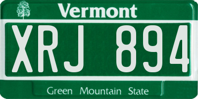 VT license plate XRJ894