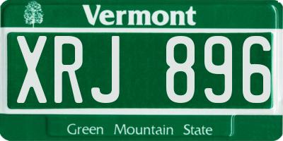 VT license plate XRJ896