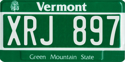 VT license plate XRJ897