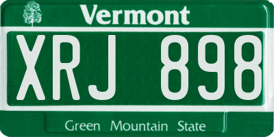 VT license plate XRJ898