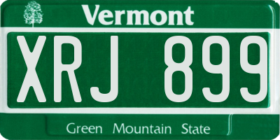 VT license plate XRJ899