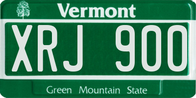 VT license plate XRJ900
