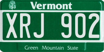 VT license plate XRJ902