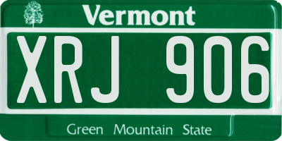 VT license plate XRJ906