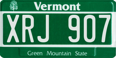 VT license plate XRJ907