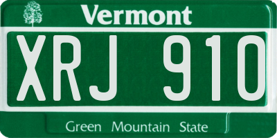 VT license plate XRJ910