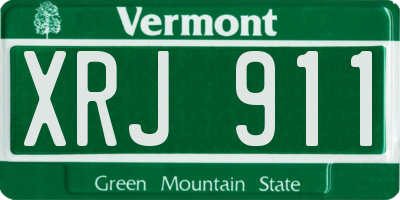 VT license plate XRJ911