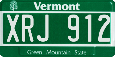 VT license plate XRJ912