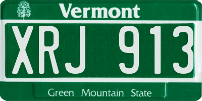 VT license plate XRJ913