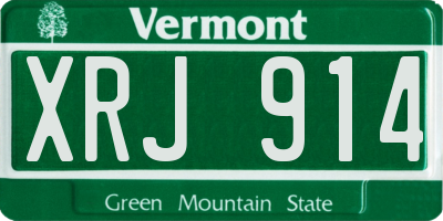 VT license plate XRJ914