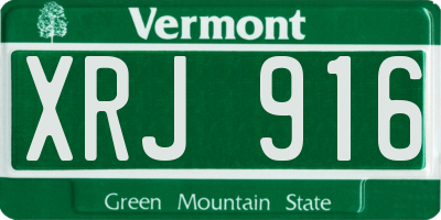 VT license plate XRJ916