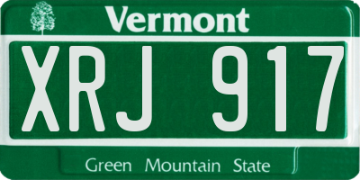 VT license plate XRJ917