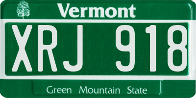 VT license plate XRJ918
