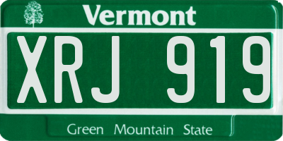 VT license plate XRJ919
