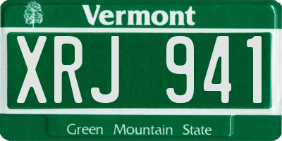 VT license plate XRJ941