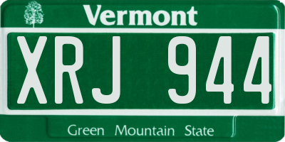 VT license plate XRJ944