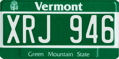 VT license plate XRJ946