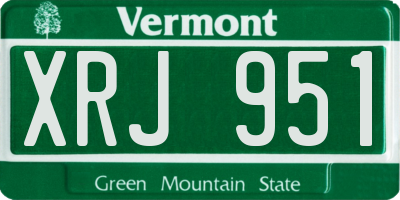 VT license plate XRJ951