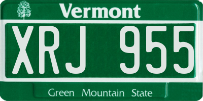 VT license plate XRJ955