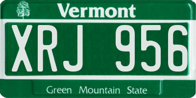 VT license plate XRJ956