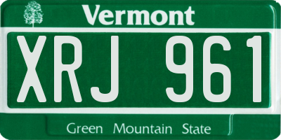VT license plate XRJ961