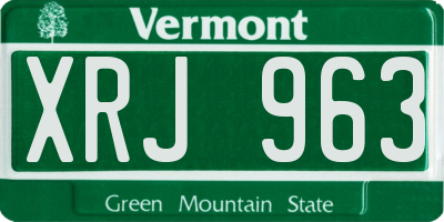 VT license plate XRJ963
