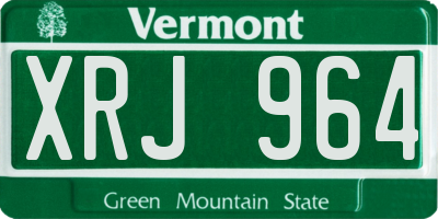 VT license plate XRJ964