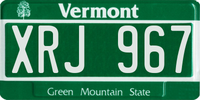 VT license plate XRJ967