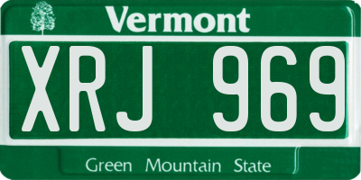 VT license plate XRJ969