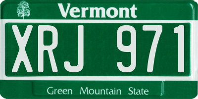 VT license plate XRJ971
