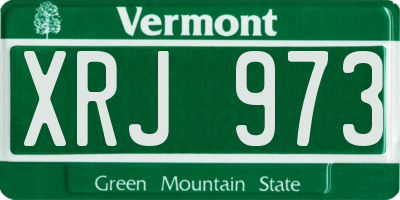 VT license plate XRJ973