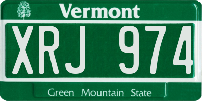 VT license plate XRJ974