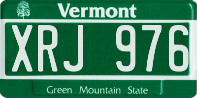 VT license plate XRJ976