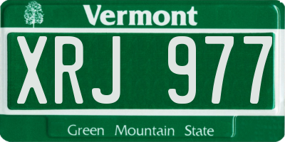 VT license plate XRJ977