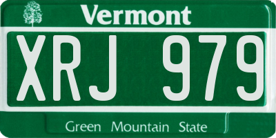VT license plate XRJ979