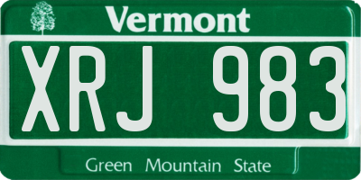 VT license plate XRJ983