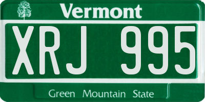 VT license plate XRJ995