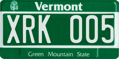 VT license plate XRK005