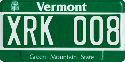 VT license plate XRK008