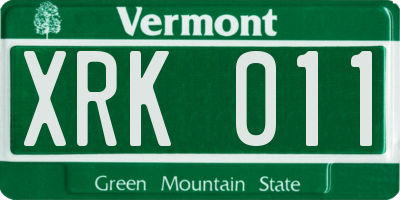 VT license plate XRK011