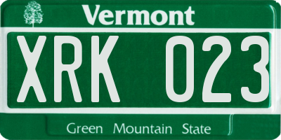 VT license plate XRK023