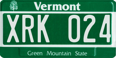VT license plate XRK024