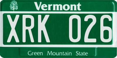 VT license plate XRK026