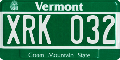 VT license plate XRK032