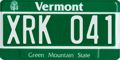 VT license plate XRK041