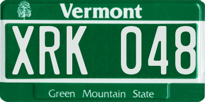 VT license plate XRK048