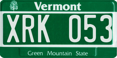 VT license plate XRK053