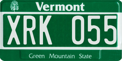 VT license plate XRK055